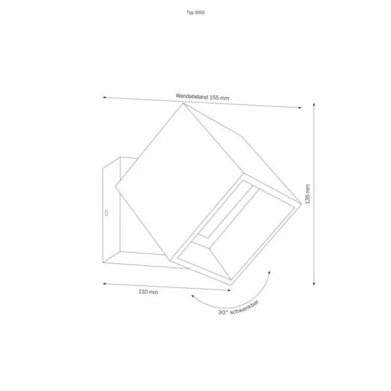 Luminaires LCD Applique murale LCD Typ 5002 LED Gris, 1 lumière