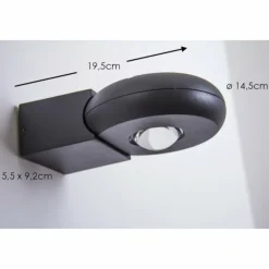 Luminaires Globo Lighting Applique murale LED d'extérieur Globo RINAH Gris, 2 lumières