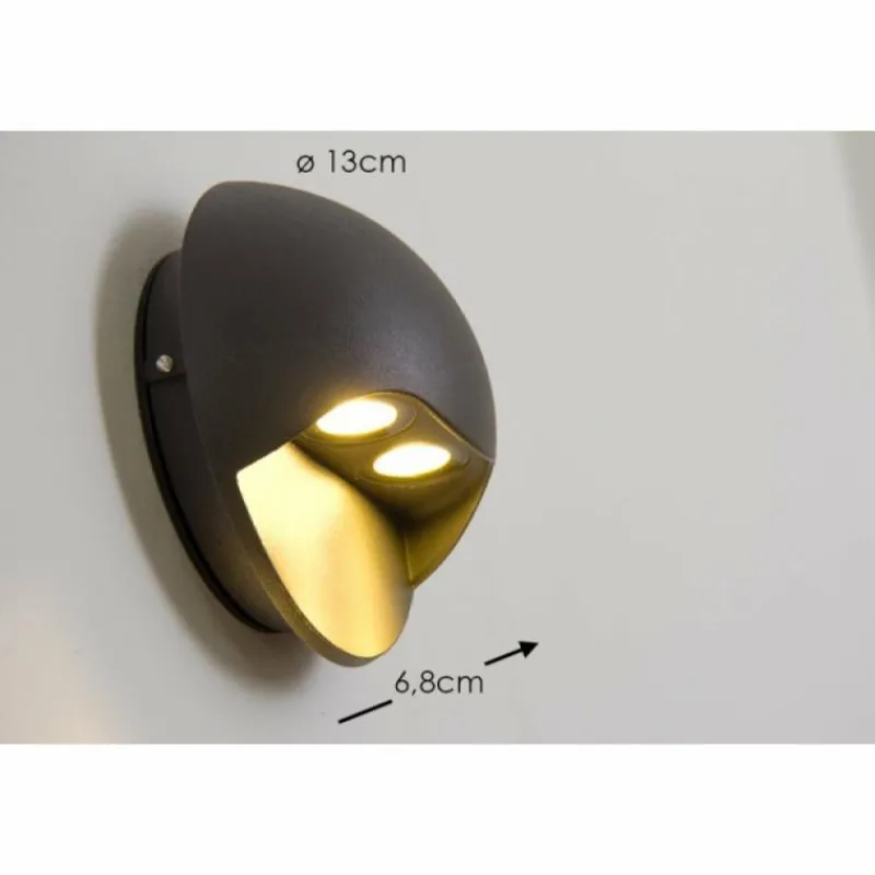 Luminaires Globo Lighting Applique murale LED d'extérieur Globo ELARA Gris, 2 lumières