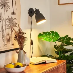 hofstein Applique murale Leiwoma Noir, 1 lumière* Appliques