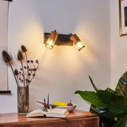 Luminaires Scandinaves-hofstein Applique murale Lenalau Noir, 2 lumières