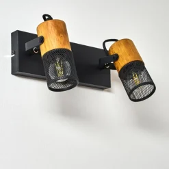 Luminaires Scandinaves-hofstein Applique murale Lenalau Noir, 2 lumières