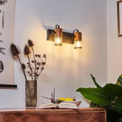 Luminaires Scandinaves-hofstein Applique murale Lenalau Noir, 2 lumières