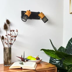 Luminaires Scandinaves-hofstein Applique murale Lenalau Noir, 2 lumières