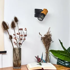 Lampes Vintages & Rétros-hofstein Applique murale Lengalau Noir, 1 lumière