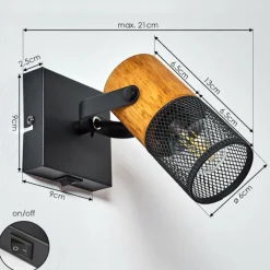 Lampes Vintages & Rétros-hofstein Applique murale Lengalau Noir, 1 lumière