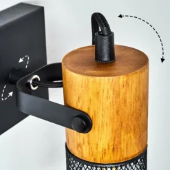 Lampes Vintages & Rétros-hofstein Applique murale Lengalau Noir, 1 lumière