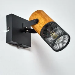 Lampes Vintages & Rétros-hofstein Applique murale Lengalau Noir, 1 lumière