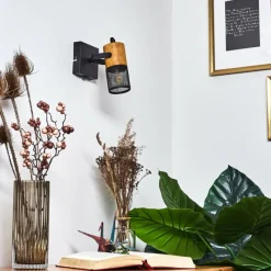 Lampes Vintages & Rétros-hofstein Applique murale Lengalau Noir, 1 lumière