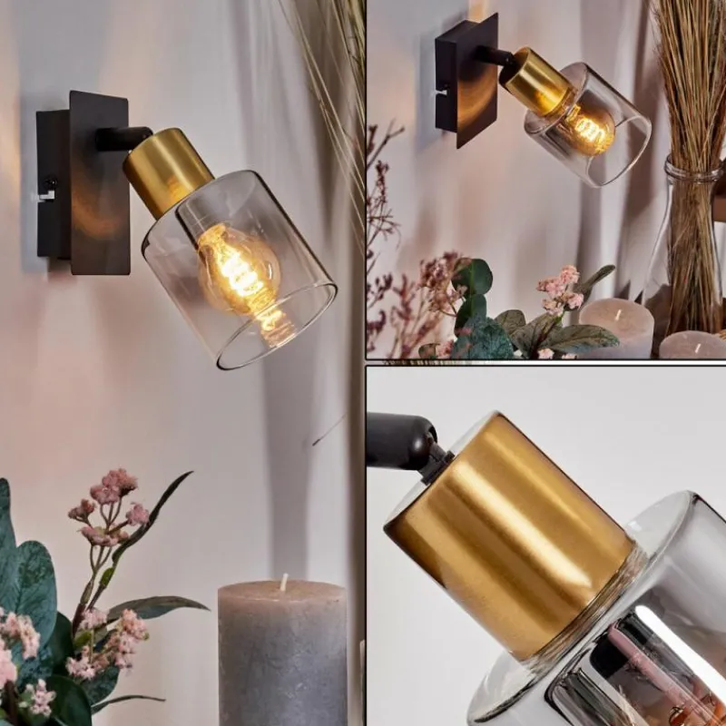 hofstein Applique murale Leteque Laiton, Noir, 1 lumière