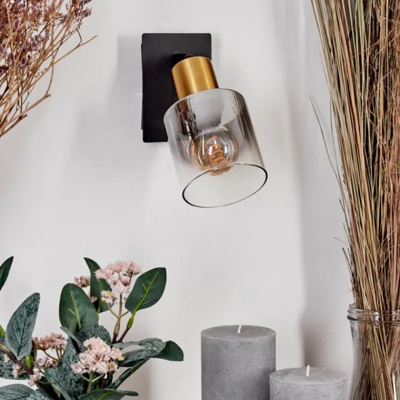 hofstein Applique murale Leteque Laiton, Noir, 1 lumière