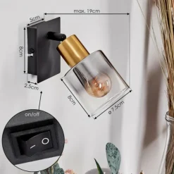 hofstein Applique murale Leteque Laiton, Noir, 1 lumière