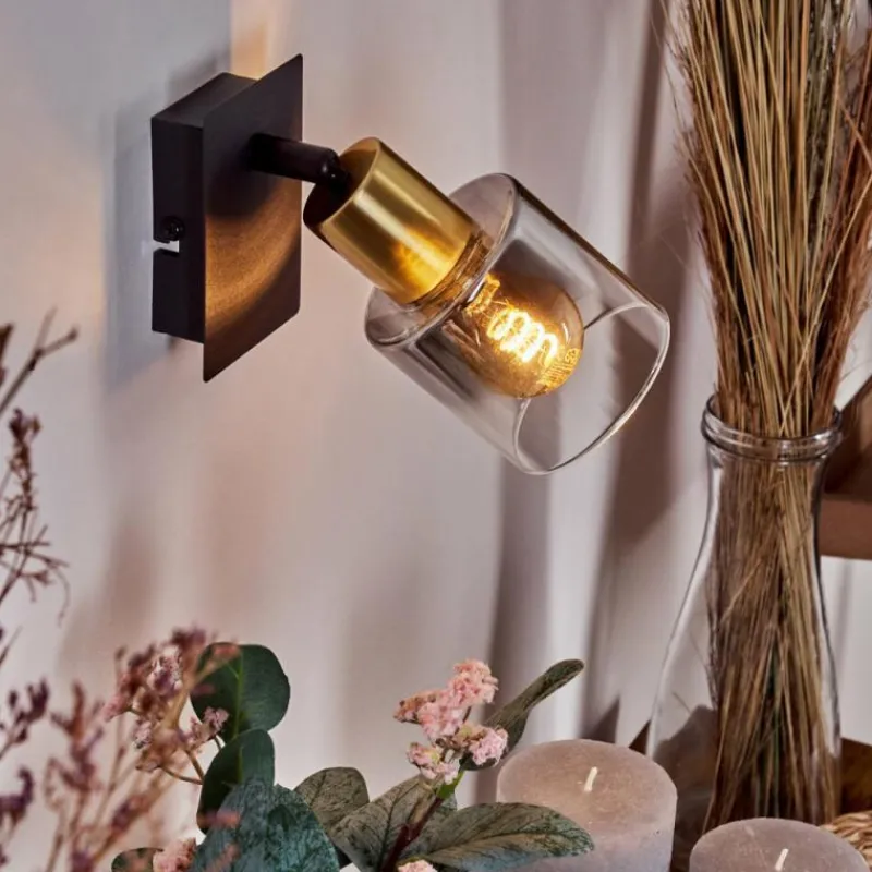 hofstein Applique murale Leteque Laiton, Noir, 1 lumière