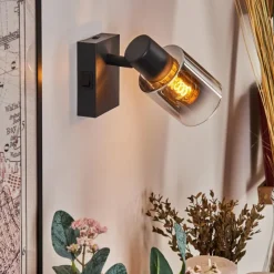 hofstein Applique murale Leteque Noir, 1 lumière