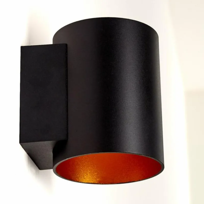 Lampes Dorées-hofstein Applique murale Letsbo Noir doré, 1 lumière