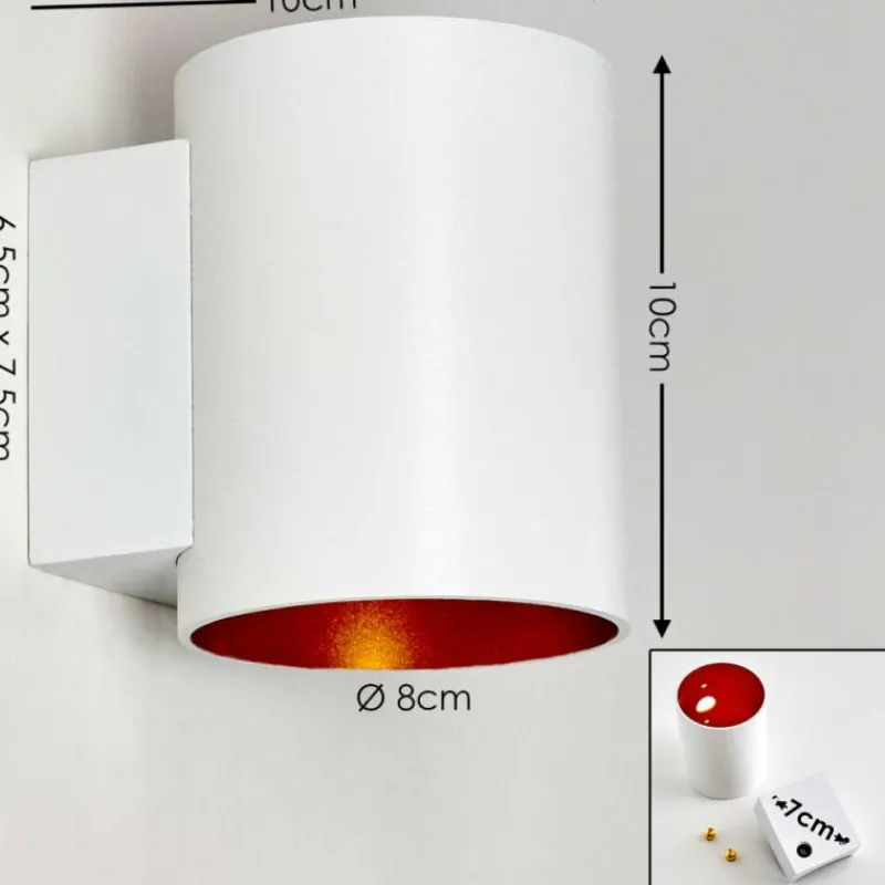 Lampes Dorées-hofstein Applique murale Letsbo Or, Blanc, 1 lumière