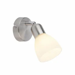 Luminaires Leuchten Direkt Applique murale Leuchten-Direkt KARO Acier brossé, 1 lumière