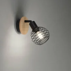 Lampes En Bois-Luminaires Leuchten Direkt Applique murale Leuchten-Direkt EUGEN Écru, Noir, 1 lumière