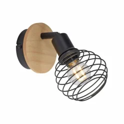 Lampes En Bois-Luminaires Leuchten Direkt Applique murale Leuchten-Direkt EUGEN Écru, Noir, 1 lumière