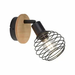 Lampes En Bois-Luminaires Leuchten Direkt Applique murale Leuchten-Direkt EUGEN Écru, Noir, 1 lumière