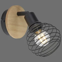 Lampes En Bois-Luminaires Leuchten Direkt Applique murale Leuchten-Direkt EUGEN Écru, Noir, 1 lumière