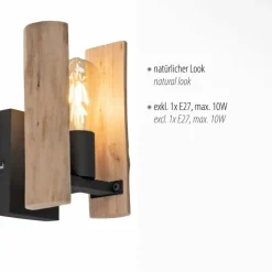 Lampes En Bois-Luminaires Leuchten Direkt Applique murale Leuchten-Direkt LOG Écru, 1 lumière