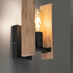 Lampes En Bois-Luminaires Leuchten Direkt Applique murale Leuchten-Direkt LOG Écru, 1 lumière