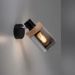 Suspension Verre Fumé-Luminaires Leuchten Direkt Applique murale Leuchten-Direkt PASQUAL Noir, 1 lumière