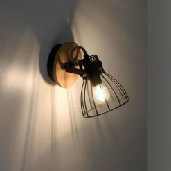 Lampes Vintages & Rétros-Luminaires Leuchten Direkt Applique murale Leuchten-Direkt TARO Écru, Noir, 1 lumière
