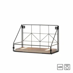 Lampes En Bois-Luminaires Leuchten Direkt Applique murale Leuchten-Direkt BOARD LED Brun, Noir, 1 lumière