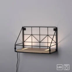 Lampes En Bois-Luminaires Leuchten Direkt Applique murale Leuchten-Direkt BOARD LED Brun, Noir, 1 lumière