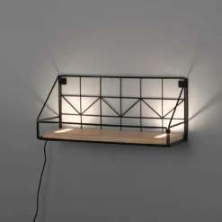 Lampes En Bois-Luminaires Leuchten Direkt Applique murale Leuchten-Direkt BOARD LED Brun, Noir, 1 lumière