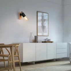 Lampes Vintages & Rétros-Luminaires Leuchten Direkt Applique murale Leuchten-Direkt CANOP Écru, Noir, 1 lumière