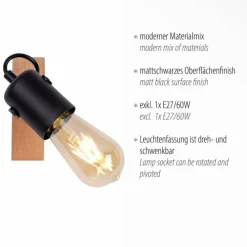 Lampes Vintages & Rétros-Luminaires Leuchten Direkt Applique murale Leuchten-Direkt CANOP Écru, Noir, 1 lumière