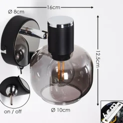 hofstein Applique murale Lexington Chrome, Noir, 1 lumière