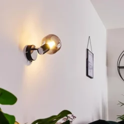 hofstein Applique murale Lexington Chrome, Noir, 1 lumière