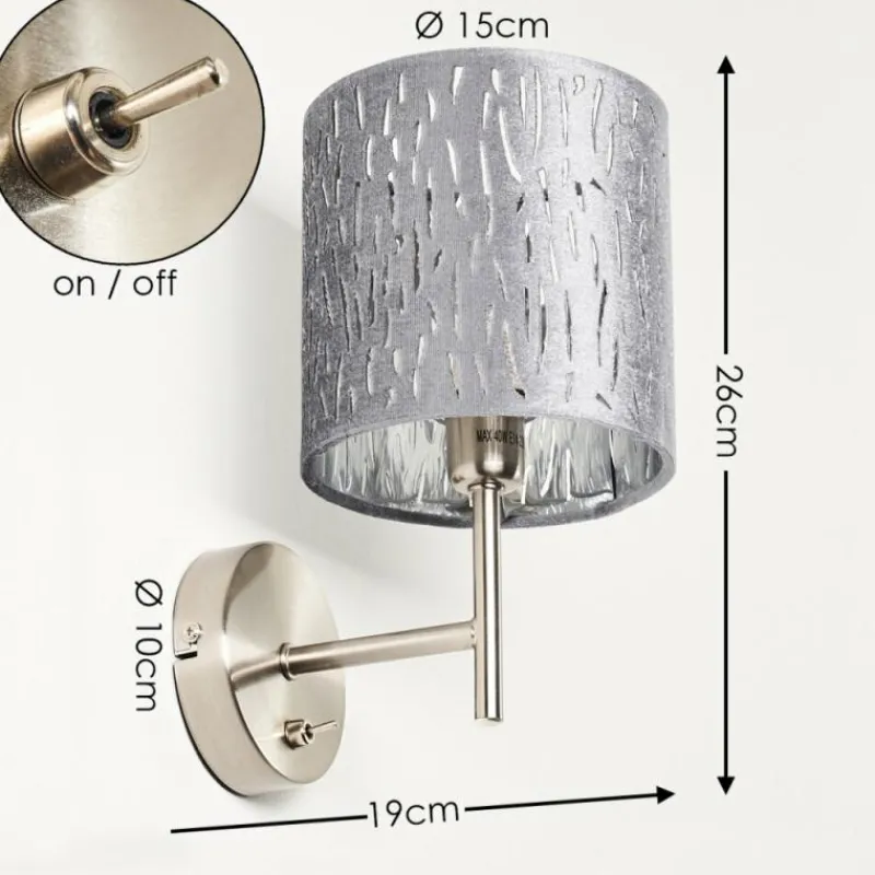 Lampes En Tissu-hofstein Applique murale LIARED Nickel mat, 1 lumière