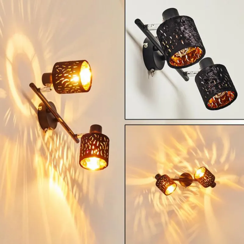 Lampes En Tissu-hofstein Applique murale Liared Noir, 2 lumières