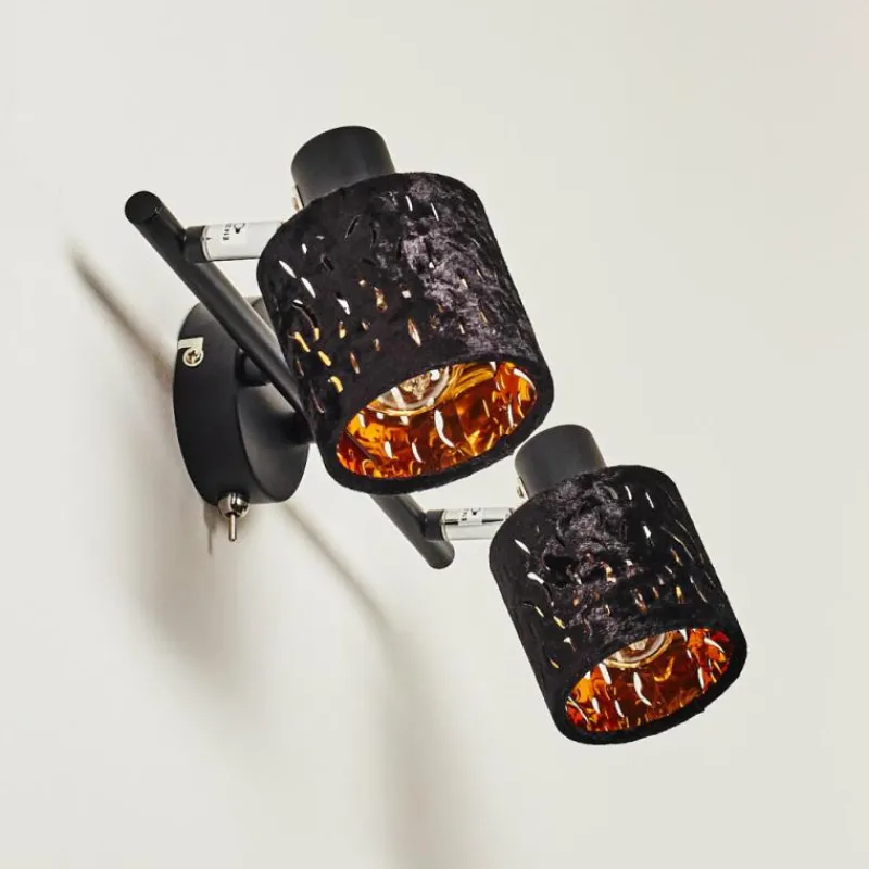Lampes En Tissu-hofstein Applique murale Liared Noir, 2 lumières