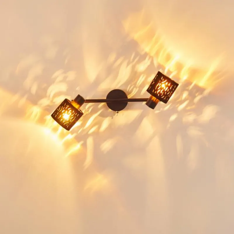 Lampes En Tissu-hofstein Applique murale Liared Noir, 2 lumières