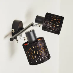 Lampes En Tissu-hofstein Applique murale Liared Noir, 2 lumières