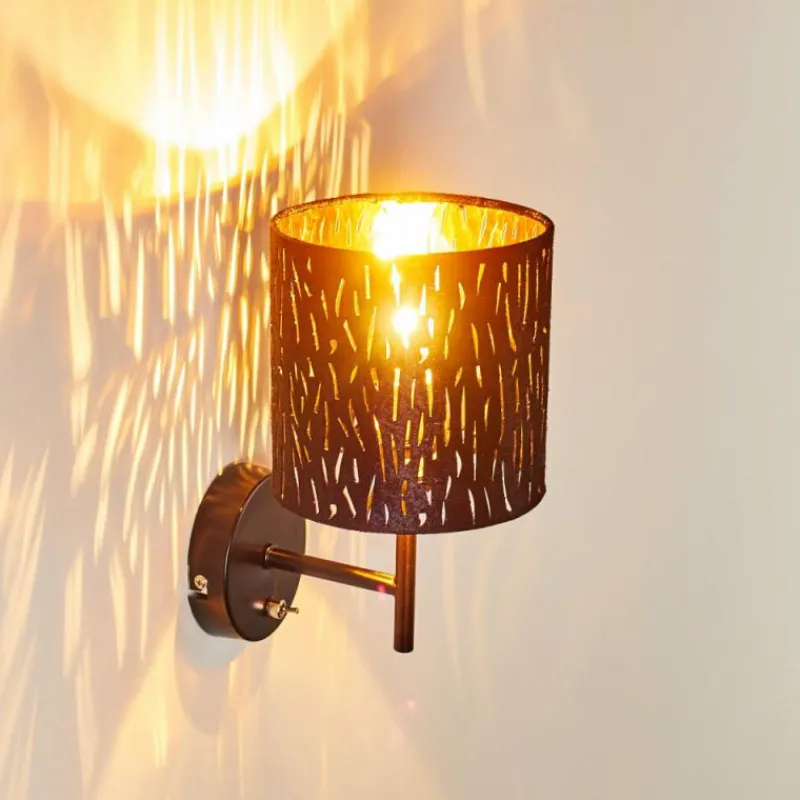 Lampes En Tissu-hofstein Applique murale Liared Noir doré, 1 lumière