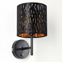 Lampes En Tissu-hofstein Applique murale Liared Noir doré, 1 lumière