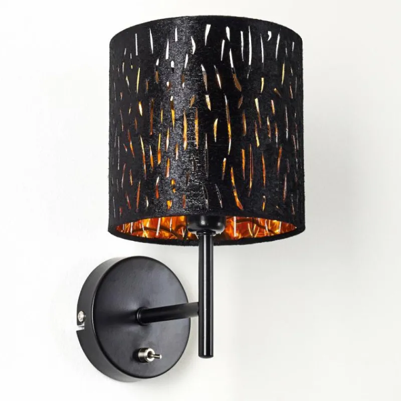 Lampes En Tissu-hofstein Applique murale Liared Noir doré, 1 lumière