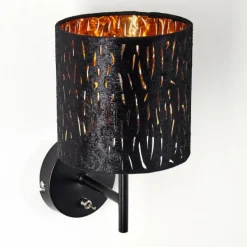 Lampes En Tissu-hofstein Applique murale Liared Noir doré, 1 lumière