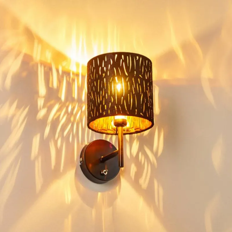 Lampes En Tissu-hofstein Applique murale Liared Noir doré, 1 lumière