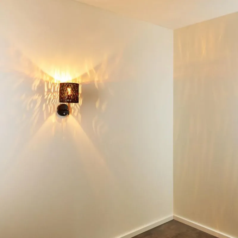 Lampes En Tissu-hofstein Applique murale Liared Noir doré, 1 lumière