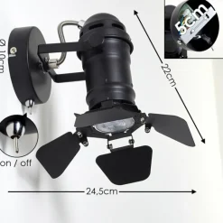 hofstein Applique murale Lichinga Noir, 1 lumière