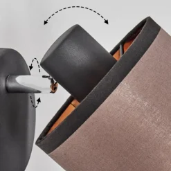 Lampes En Tissu-hofstein Applique murale Lohobe Chrome, Noir, 1 lumière