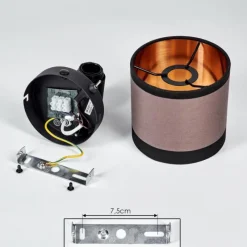 Lampes En Tissu-hofstein Applique murale Lohobe Chrome, Noir, 1 lumière